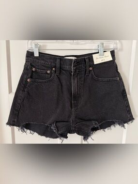 Abercrombie & Fitch Black Distressed High-Rise Jean Shorts
